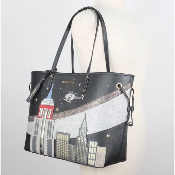 Michael Kors tote shoulder bag Limited Edition NYC skyline $448 drawstring - Picture 2 of 14